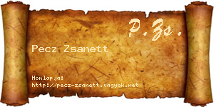 Pecz Zsanett névjegykártya